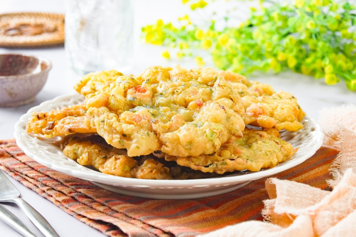 Tortillitas de gambas listas para comer