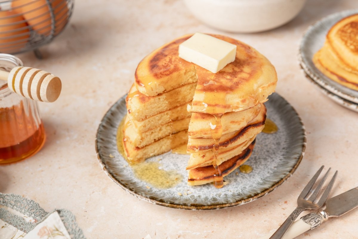 Tortitas americanas en Thermomix preparadas