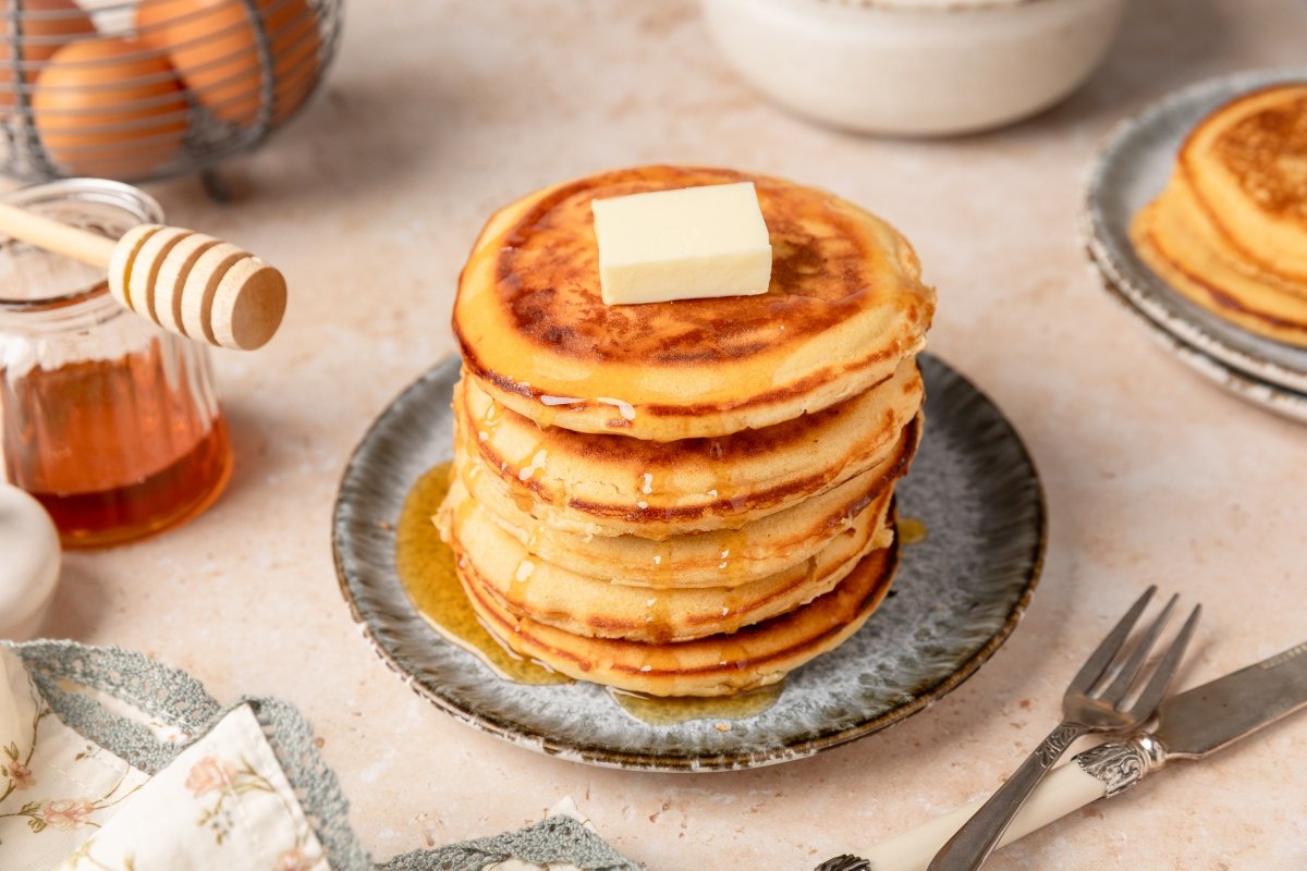 Tortitas americanas en Thermomix servidas