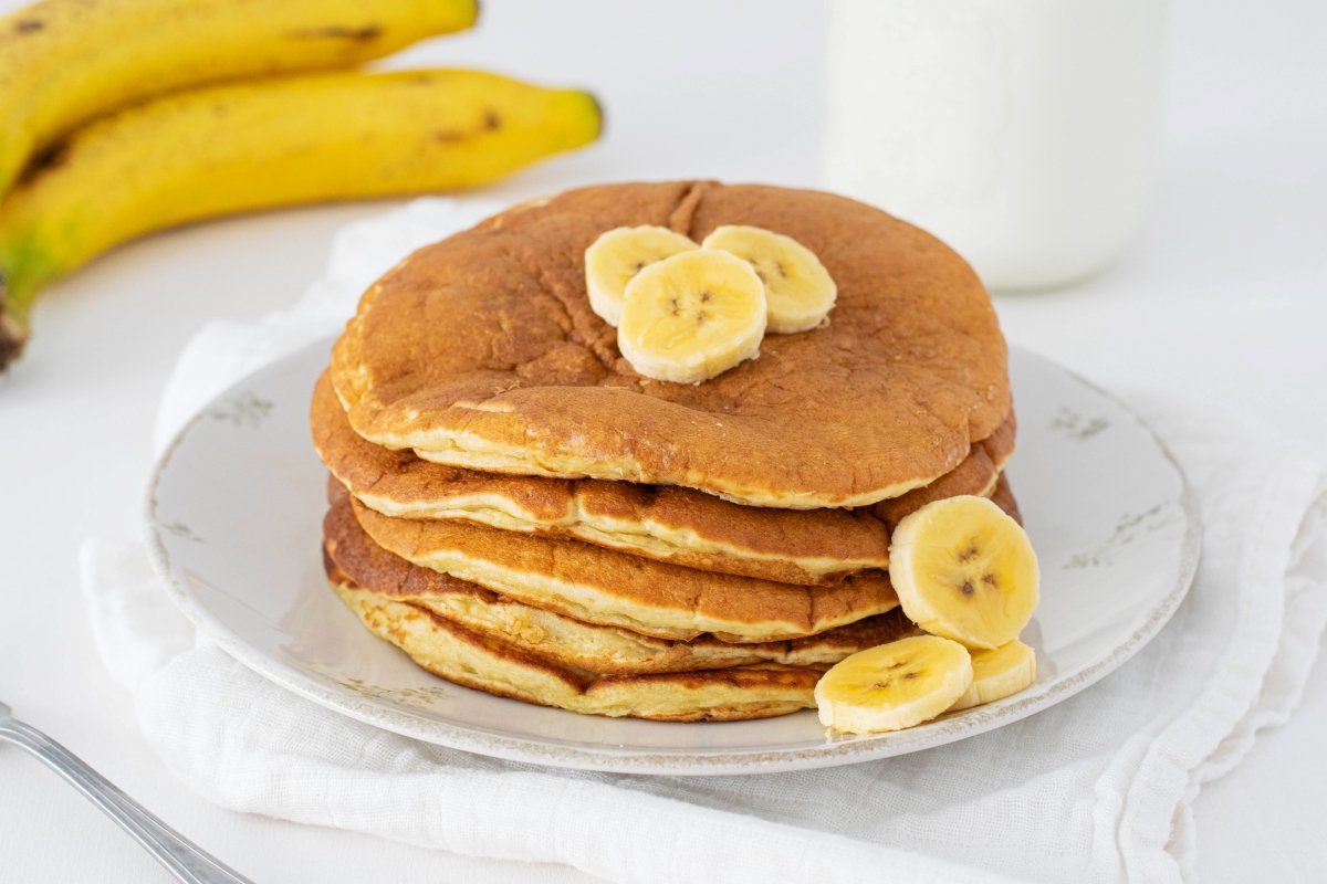 Banana pancakes on the plate