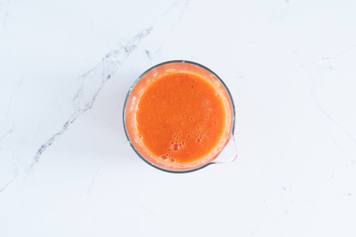 Trituramos la salsa de tomate