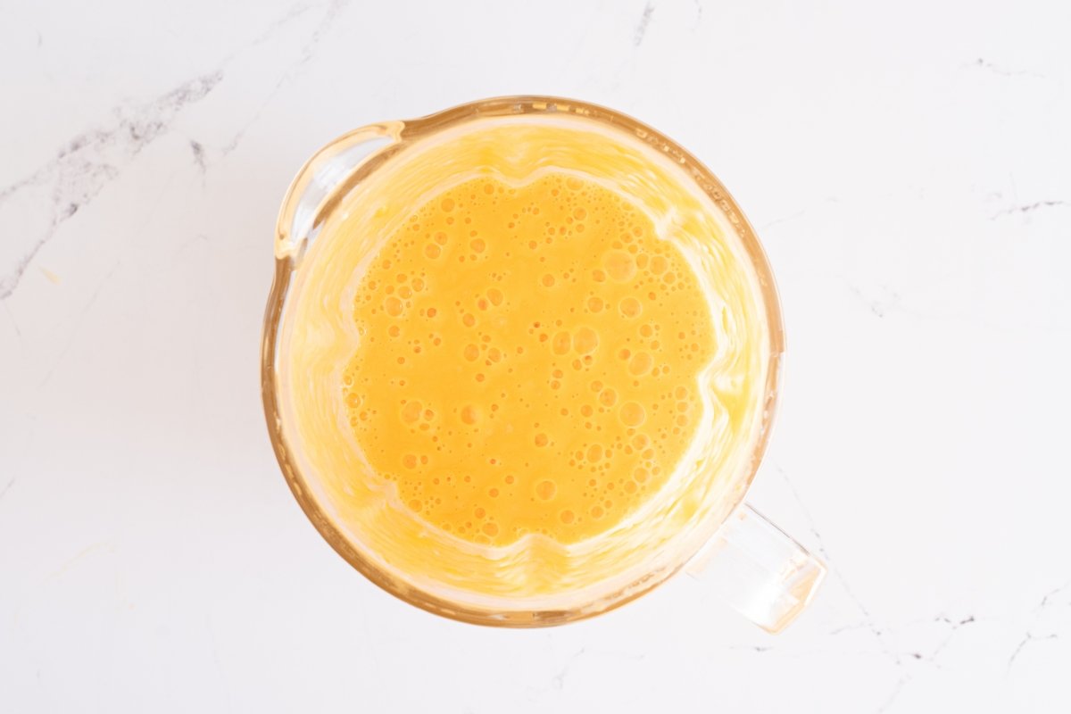 Trituramos los ingredientes de la torta de auyama