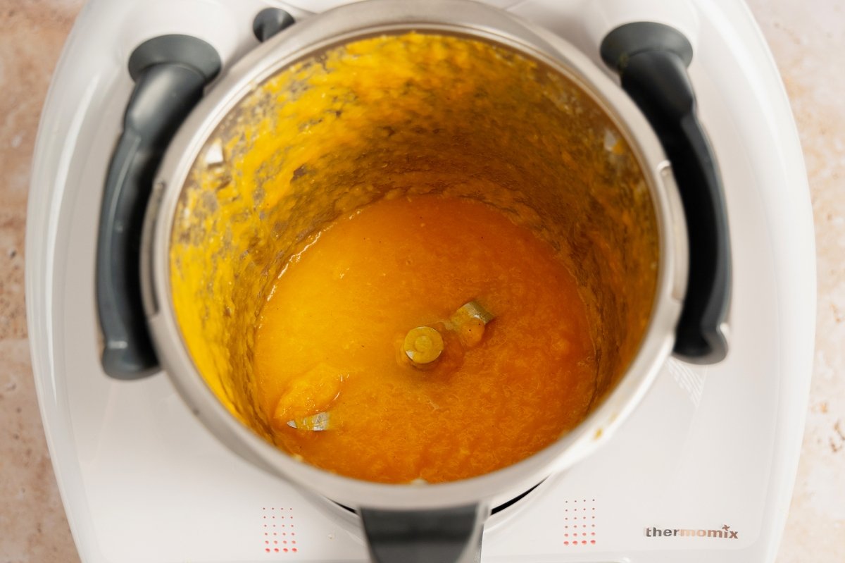 Verduras cocinadas en el vaso Thermomix