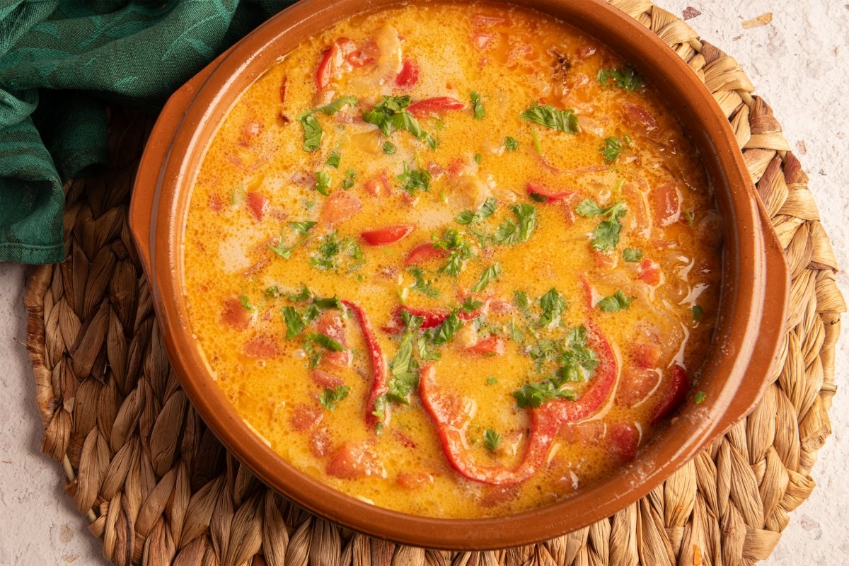Verduras con leche de coco para la moqueca de peixe