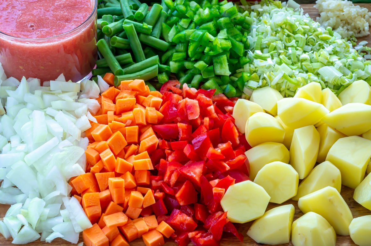 Verduras para la sopa de lentejas