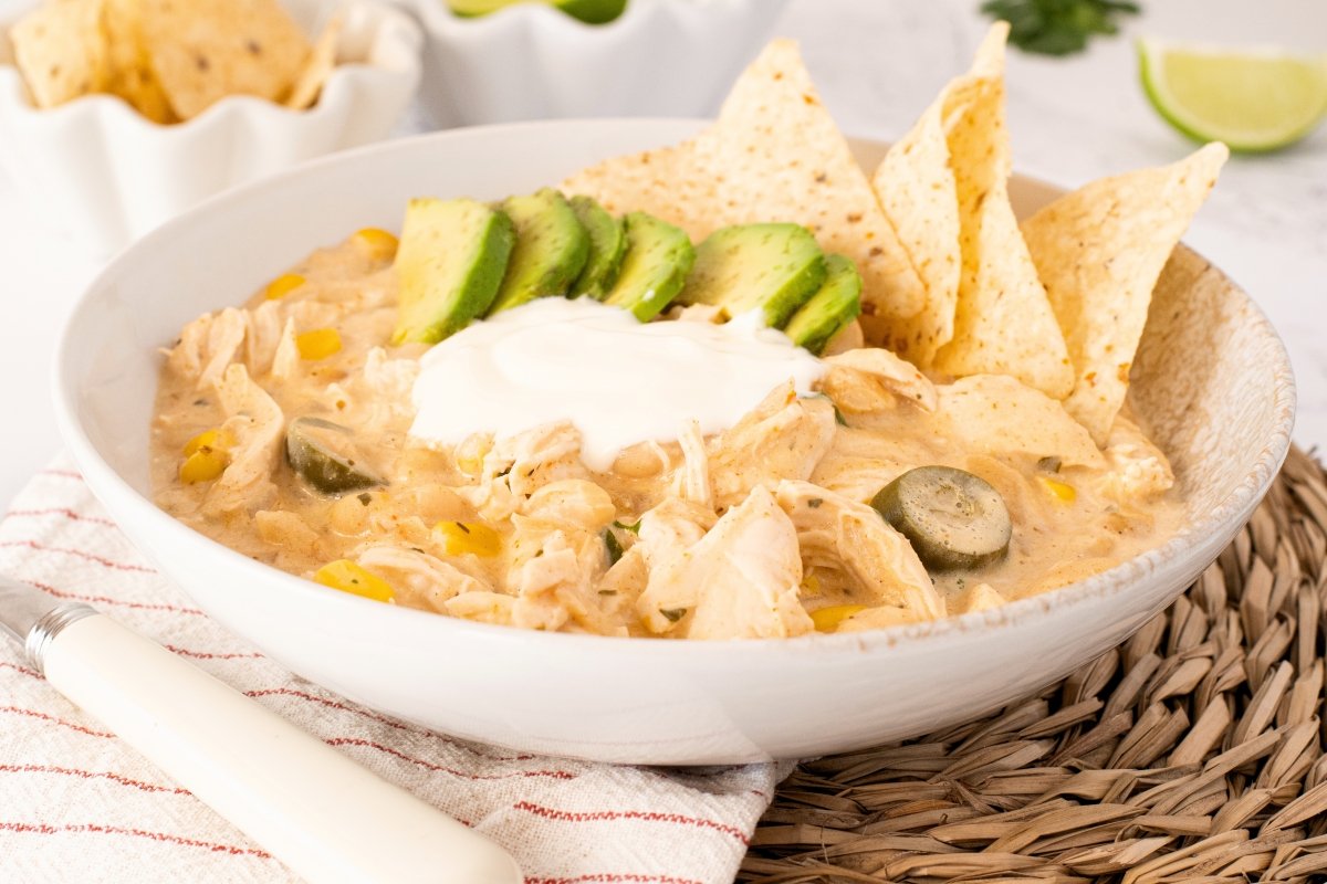 White Chicken Chili listo para servir