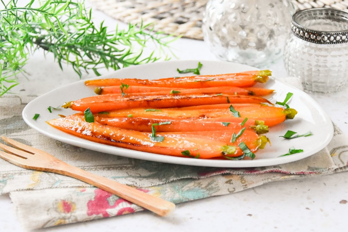 Zanahorias glaseadas listas para comer